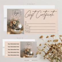 Disco Ball | Boho Florals | Certificado de present