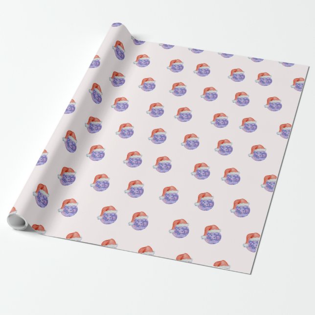 Disco Ball Santa Hat Papel de mola para presente d (Desenrolado)
