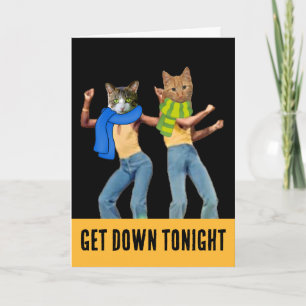 DISCO CAT CATS CARTÃO DE NASCIMENTO FUNNY GREETING