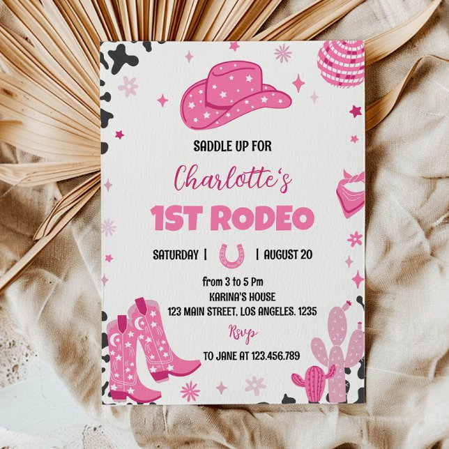 Disco Cowgirl Rodeo Western Birthday Convite (Criador carregado)