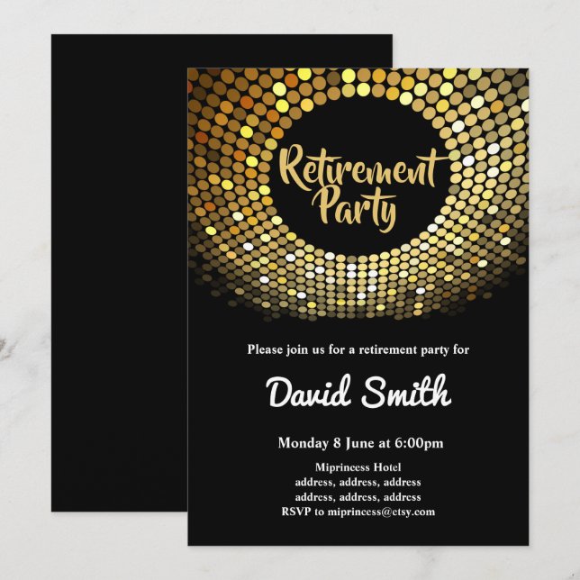 discoteca, vintage, convite para festa de dança (Frente/Verso)