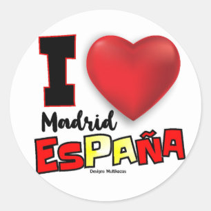 Diseño quiero a Madrid España pegatina etiqueta