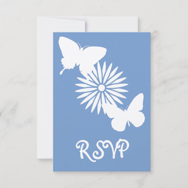 Disias e borboletas na placa RSVP Periwinkle (Frente)