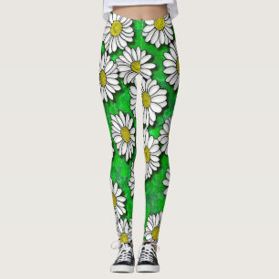 Disies Leggings de Pintura de Óleo