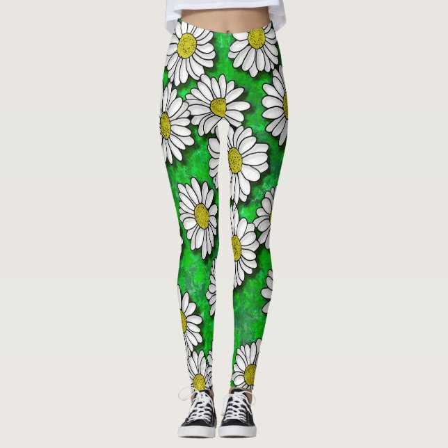 Disies Leggings de Pintura de Óleo (Frente)