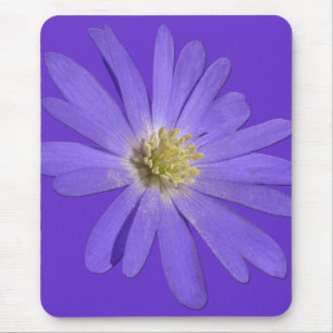 Disies Mousepad Blue Flowers Decor do Computador