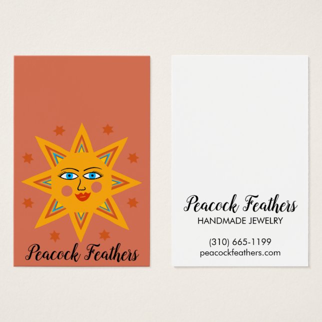 DisplayCard de colar de colar com colar com sol ci (Frente & Verso)