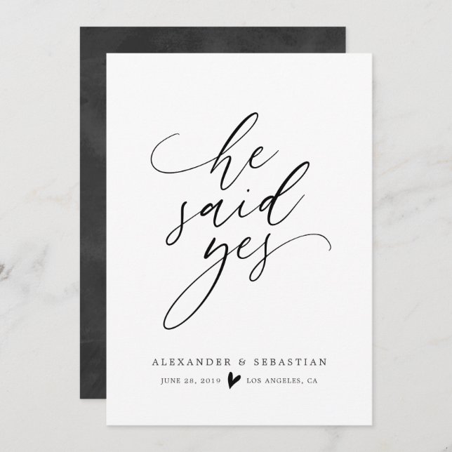 Disse o anúncio sim simples do noivado do roteiro (Frente/Verso)