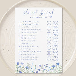 Disse Que Disse Cartão De Jogo De Chá de panela