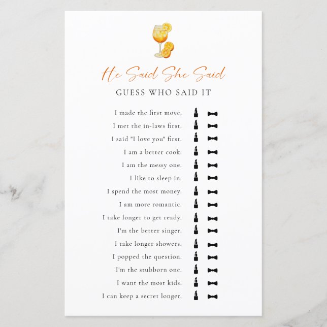 Disse Que Disse O Jogo Do Chá de panela Aperol Spr (Frente)