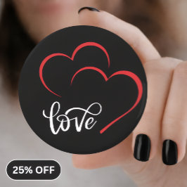 Distintivo/Botão de Coração Duplo 'Amor'