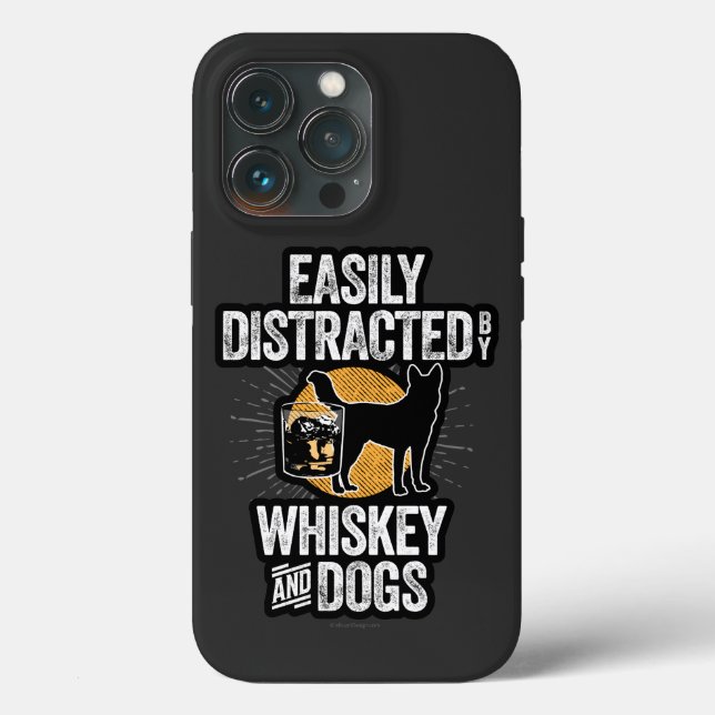 Distraído facilmente por Whiskey e Dogs Case-Mate  (Verso)