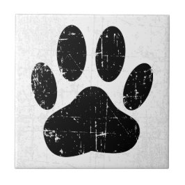 Distressed Dog Pawprint Canine Paw