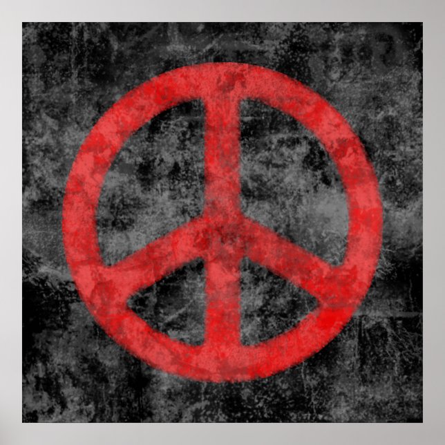 Distressed Peace Sign Poster (Frente)