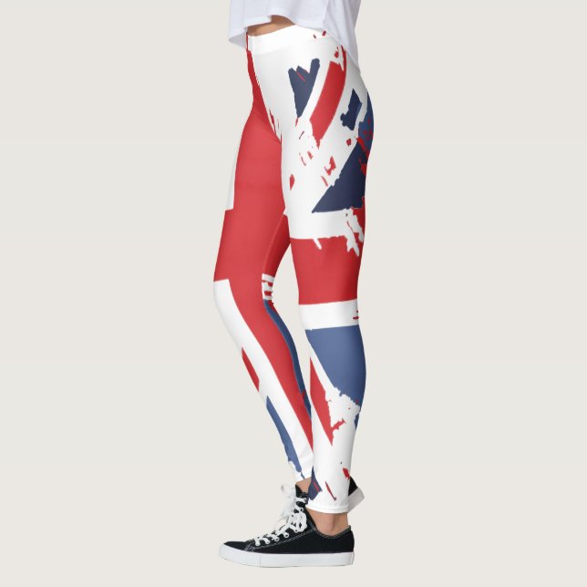 Distressed Union Jack Leggings - UK Flag Womens (Esquerda)