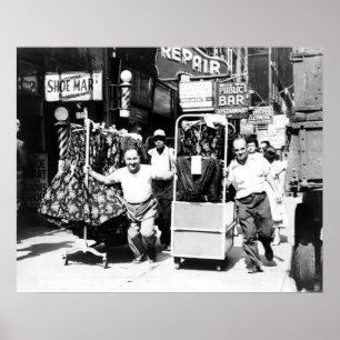 distrito do vestuário dos anos 50, poster da Nova