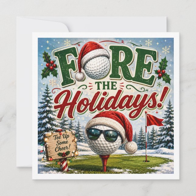 Dito engraçado de Natal de golfe para golfista (Frente)