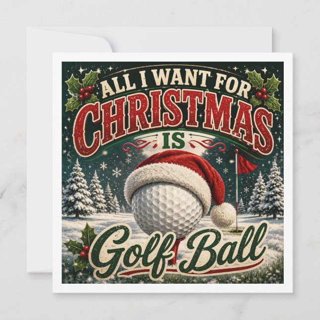 Dito engraçado de Natal de golfe para golfista (Frente)