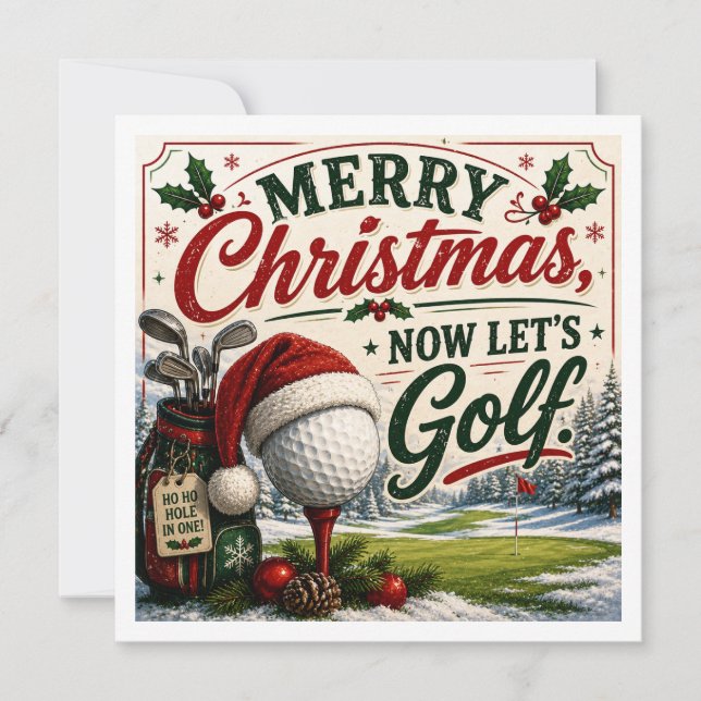 Dito engraçado de Natal de golfe para golfista (Frente)