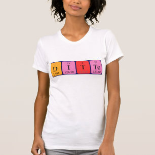 Ditte de camisa de nome de mesa periódica