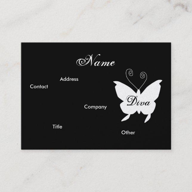 Diva Butterfly I Cartão de visita - Comusível (Frente)