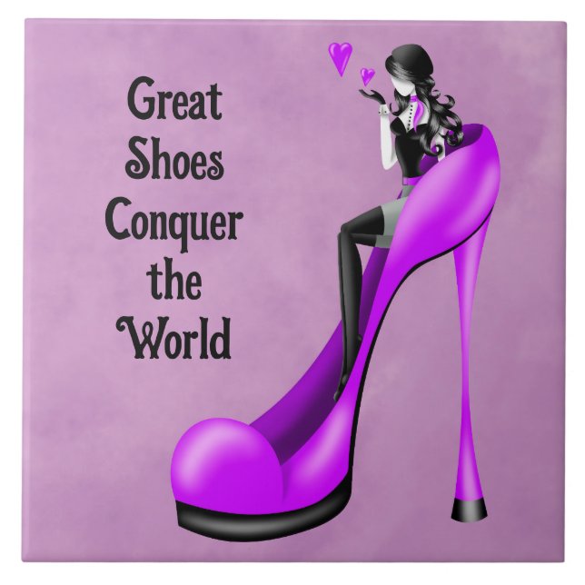 Diva da Moda em Stiletto Roxo (Frente)