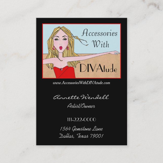 Diva de uma Cartão de visita - Chubby (Frente)