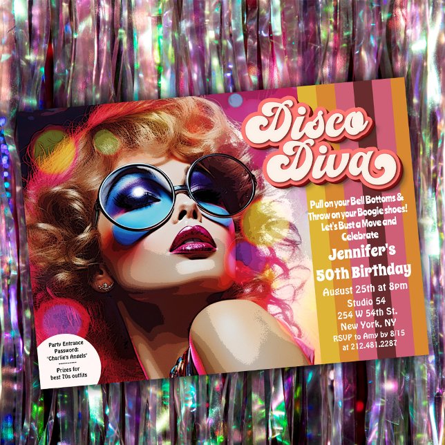 Diva do Disco Convite de Disco dos Anos 70 (Criador carregado)