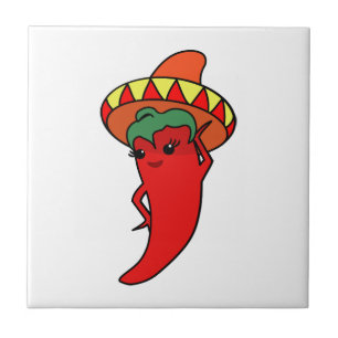 Divã do Pimentão Kawaii Vermelho Quente Sombrero M