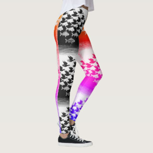Diva Estilo Leggings coloridas e pretas e brancas