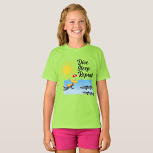 Dive Sleep Repetir Design - Camisa T Básica Para R