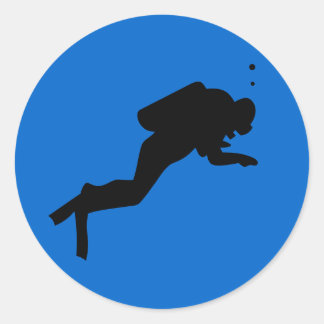 Diver Silhouette - Adesivo redondo
