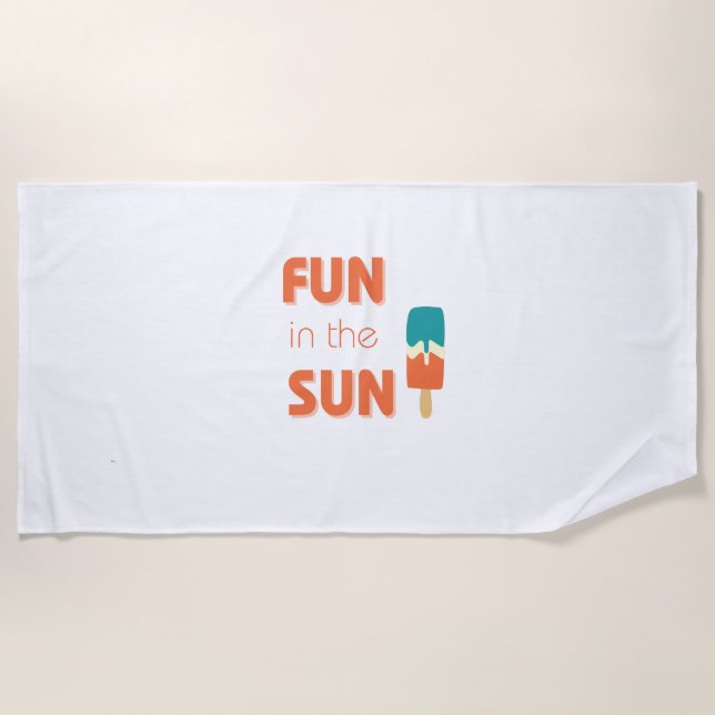 diversão ao sol. Toalha de praia (Frente)