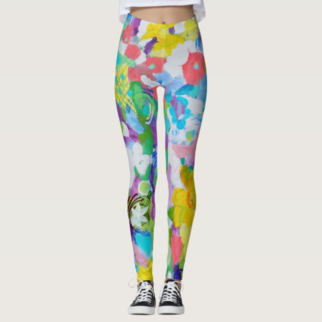 Diversão Colorida da Arte Sangria Leggings de Lydi (Frente)
