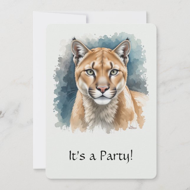 Diversão "Cougar" Sobre o Convite de Aniversário d (Frente)