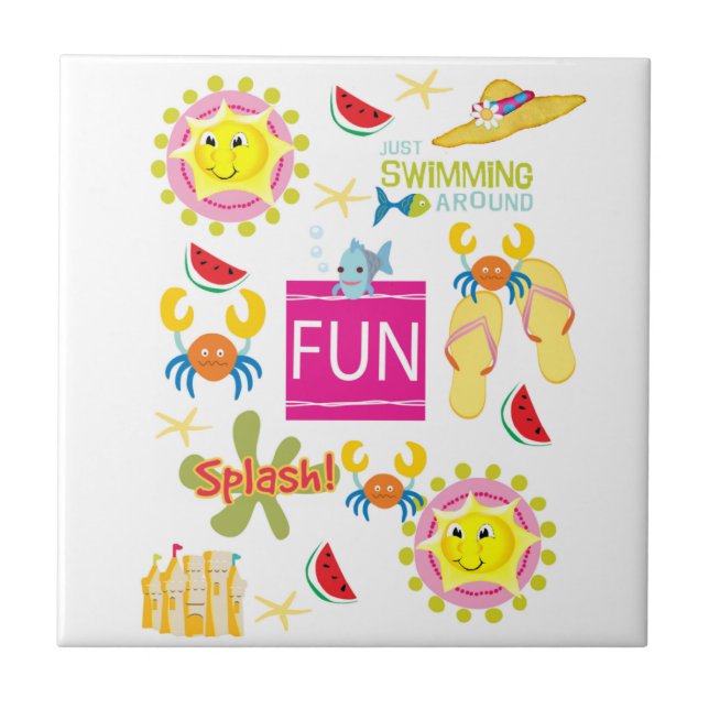 Diversão da Casa de Praia do Azulejo de Cerâmica (Frente)