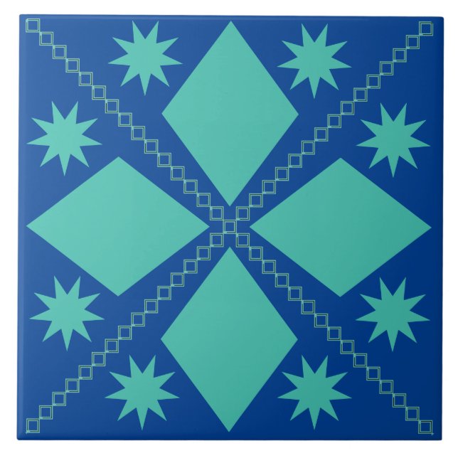 Diversão de Aqua Diamond | Fundo Azul | (Frente)