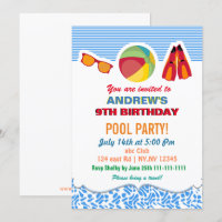 Diversão de Bailes de Praia Convite de festas de P