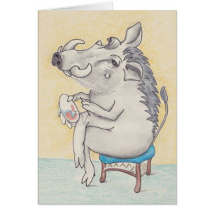Diversão de warthog com cartão de bordado
