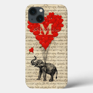 Diversão do coração do amor romântico por elefante
