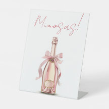 Diversão elegante do mimosbar de casamento: sinal 