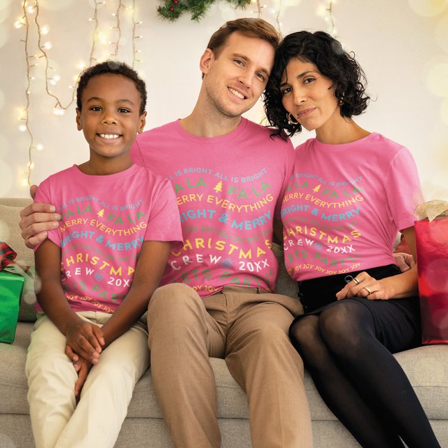 Diversão Fa La Family Combinação de Camisas de Nat (Fun Fa La La Family Matching Christmas Crew Shirts)