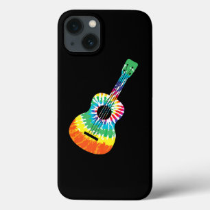 Diversão Hippie Rainbow Tie Dye Acoustic Guitar P