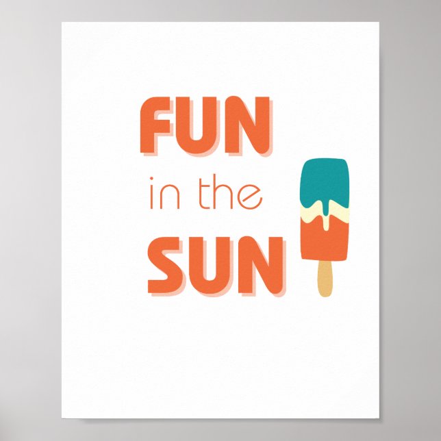 diversão na Poster e Impressão do sol (Frente)