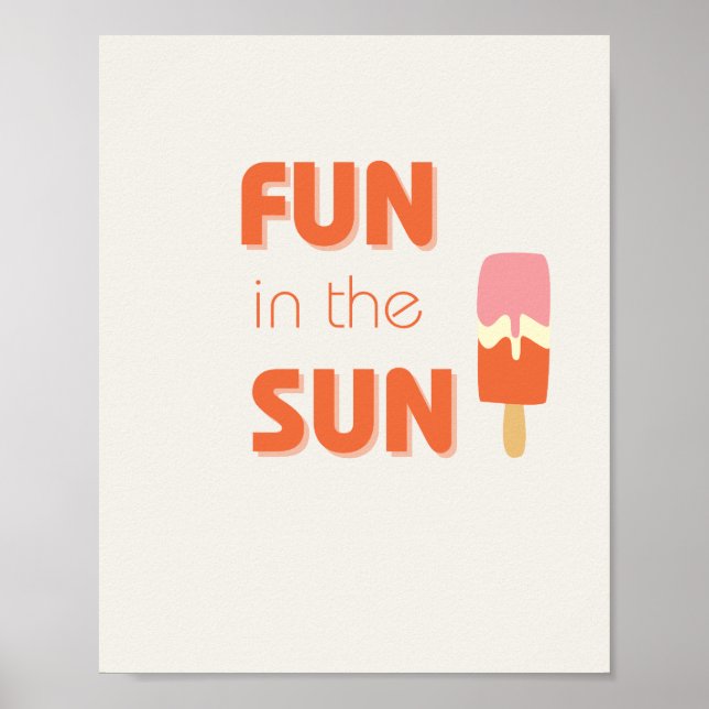 diversão na Poster e Impressão do sol (Frente)