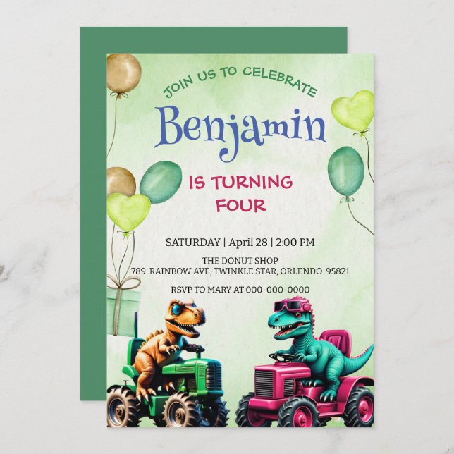 Diversão para rex de balões de caminhões de trator (Frente/Verso)