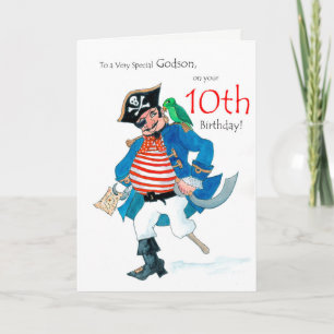 Diversão Pirata 10º Cartão de Aniversário para