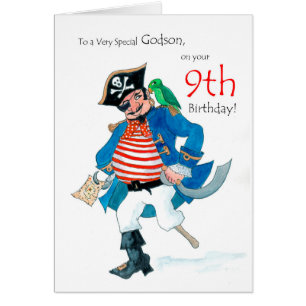 Diversão Pirata 9º Cartão de Aniversário para Gods