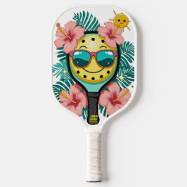 Diversão Tropical de Pickleball - Desenho de Paddl