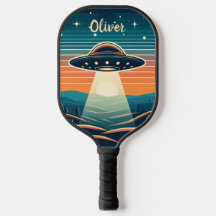 Diversão UFO Vintage ao Pôr do Sol Personalizado